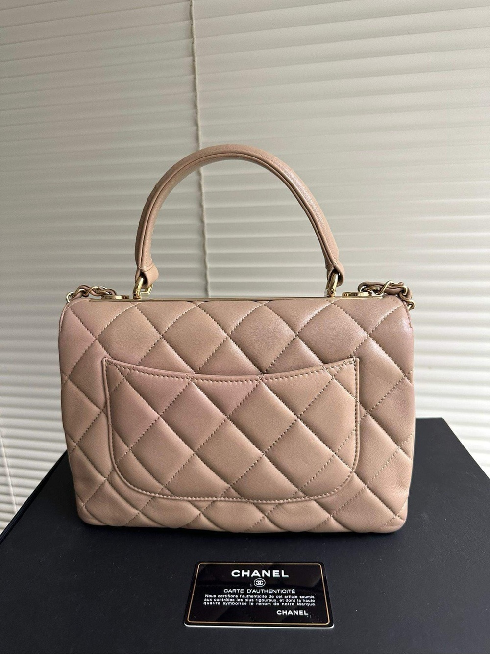 CHANEL Quilted Top Handle Satchel in Blush - Picture 8 of 10